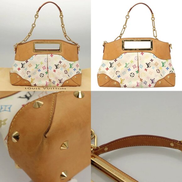 LOUIS VUITTON Monogram Multicolor Judy GM Shoulder Bag White M40253 Auth MX042V - Picture 13 of 14